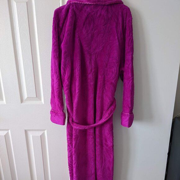 Vintage Sears Jessica Plush Bath Robe & Slippers Medium Fushia Never Used - Picture 3 of 7